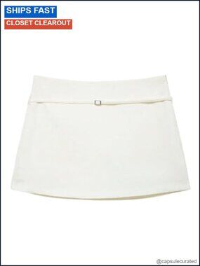 Women's Zip Up Skort Low Rise Mini Skirt A Line Belted Shorts Polyester